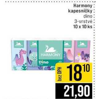 Harmony kapesničky dino 3-vrstvé 10 x 10 ks JIP