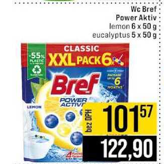 Wc Bref Power Aktiv lemon 6 x 50 g eucalyptus 5 x 50g JIP