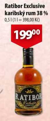 Ratibor Exclusive karibský rum 38%, 0,5 l