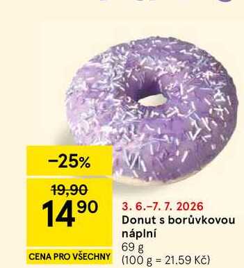 Donut s borůvkovou náplní, 69 g