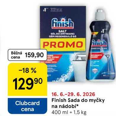 Finish Sada do myčky na nádobí, 400 ml + 1,5 kg Tesco