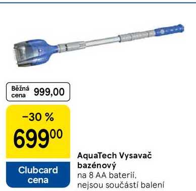 AquaTech Vysavač bazénový, na 8 AA baterii, nejsou součástí balení