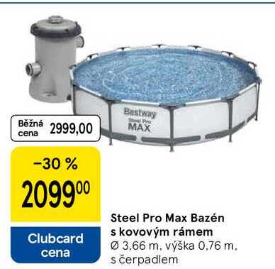 Steel Pro Max Bazén s kovovým rámem, Ø 3.66 m, výška 0,76 m. s čerpadlem