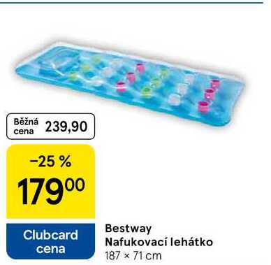 Bestway Nafukovací lehátko, 187 x 71 cm Tesco