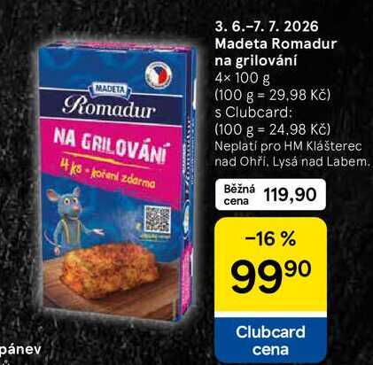 Madeta Romadur na grilování, 4× 100 g