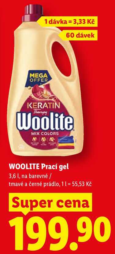 WOOLITE Prací gel, 3,6 l/60 PD