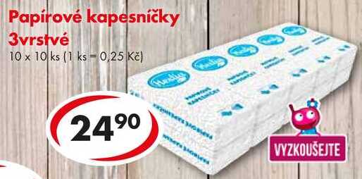 Papírové kapesníčky 3vrstvé, 10x 10 ks CBA