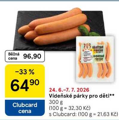 Vídeňské párky pro děti, 300 g