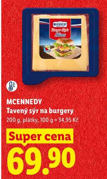 MCENNEDY Tavený sýr na burgery, 200 g 
