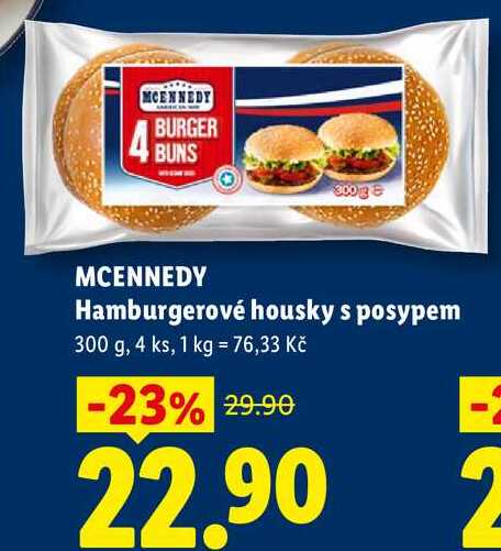 MCENNEDY Hamburgerové housky s posypem, 300 g 