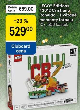 LEGO® Editions 43012 Cristiano Ronaldo - Hvězdné momenty fotbalu 10+, 500 kostek Tesco