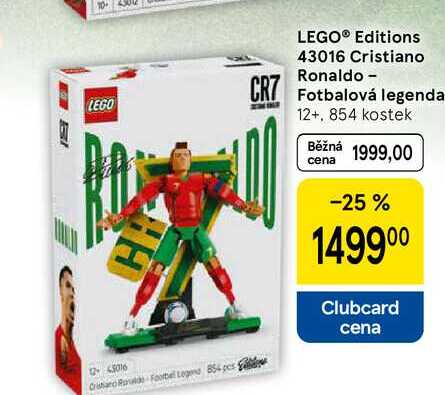 LEGO® Editions 43016 Cristiano Ronaldo - CR7 Fotbalová legenda 12+, 854 kostek