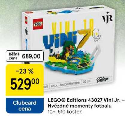 LEGO® Editions 43027 Vini Jr. - Hvězdné momenty fotbalu 10+. 510 kostek Tesco