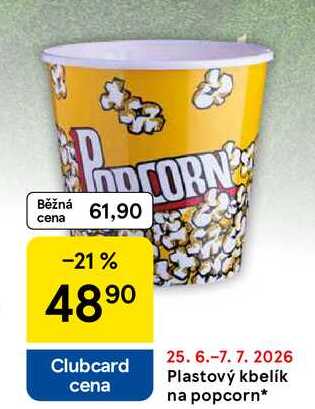 Plastový kbelík na popcorn