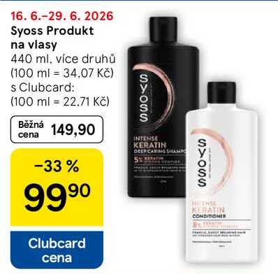 Syoss Produkt na vlasy, 440 ml Tesco
