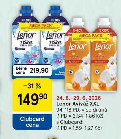 Lenor Aviváž XXL, 94-118 PD Tesco