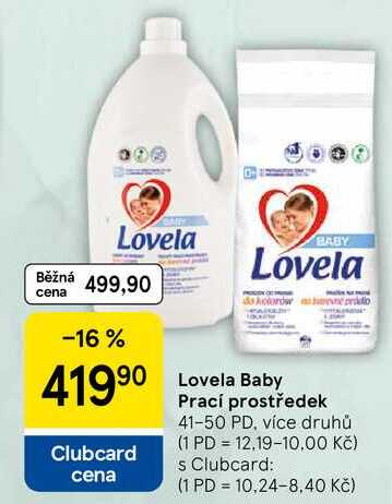 Lovela Baby Prací prostředek, 41-50 PD, více druhů Tesco