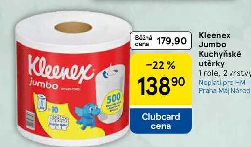 Kleenex Jumbo Kuchyňské utěrky, 1 role, 2 vrstvy Tesco