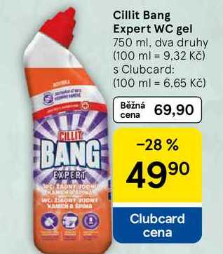 Cillit Bang Expert WC gel, 750 ml, dva druhy Tesco
