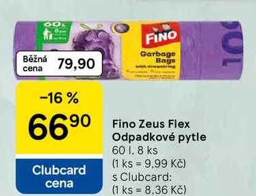 Fino Zeus Flex Odpadkové pytle, 60 l, 8 ks Tesco
