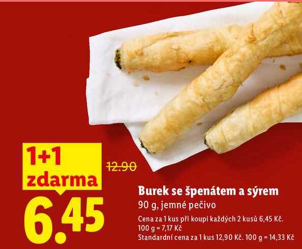 Burek se špenátem a sýrem, 90 g