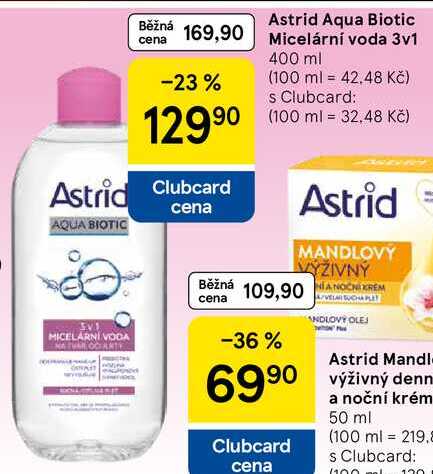 Astrid Aqua Biotic Micelární voda 3v1 , 400 ml