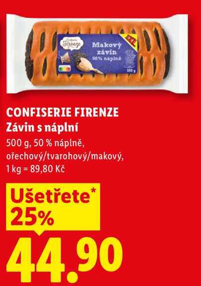 CONFISERIE FIRENZE Závin s náplní, 500 g 