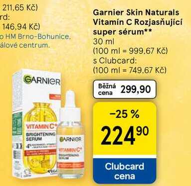 Garnier Skin Naturals Vitamín C Rozjasňující super sérum, 30 ml Tesco