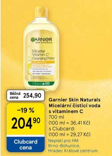 Garnier Skin Naturals Micelární čisticí voda s vitaminem C, 700 ml Tesco