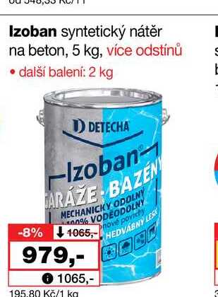 Izoban syntetický nátěr na beton, 5 kg Barvy a laky drogerie 