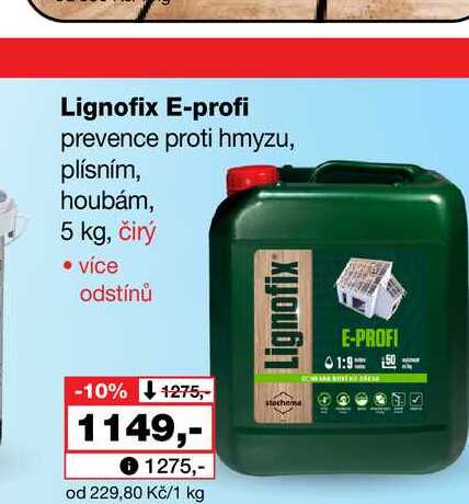 Lignofix E-profi prevence proti hmyzu, plísním, houbám, 5 kg, čirý Barvy a laky drogerie 