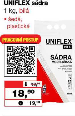UNIFLEX sádra 1 kg, bílá Barvy a laky drogerie 