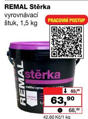 REMAL Stěrka vyrovnávací štuk, 1,5 kg Barvy a laky drogerie 