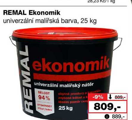 REMAL Ekonomik univerzální malířská barva, 25 kg Barvy a laky drogerie 
