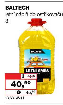 BALTECH letní náplň do ostřikovačů 3l Barvy a laky drogerie 