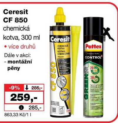 Ceresit CF 850 chemická kotva, 300 ml