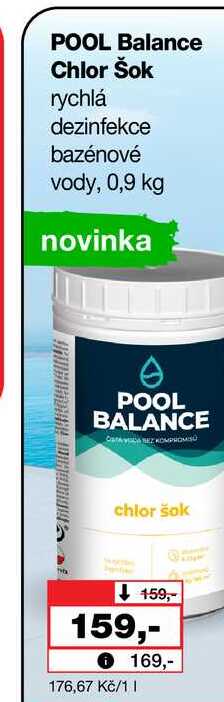 POOL Balance Chlor Šok rychlá dezinfekce bazénové vody, 0,9 kg Barvy a laky drogerie 