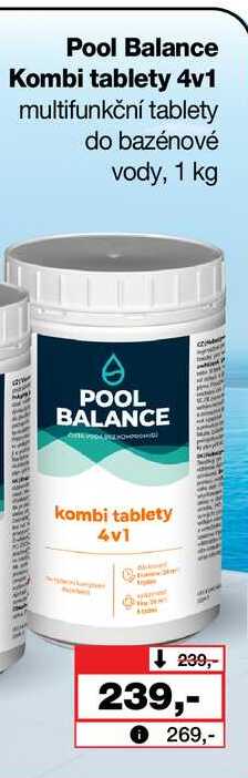 Pool Balance Kombi tablety 4v1 multifunkční tablety do bazénové vody, 1 kg Barvy a laky drogerie 