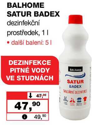 BALHOME SATUR BADEX dezinfekční prostředek, 1l Barvy a laky drogerie 
