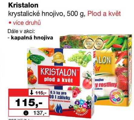 Kristalon krystalické hnojivo, 500 g Barvy a laky drogerie 