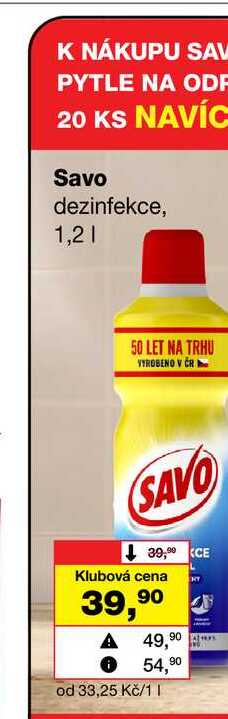 Savo dezinfekce, 1,2l Barvy a laky drogerie 