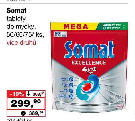Somat tablety do myčky, 50/60/75/ ks
