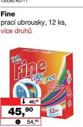Fine prací ubrousky, 12 ks Barvy a laky drogerie 