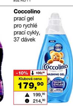 Coccolino prací gel pro rychlé prací cykly, 37 dávek