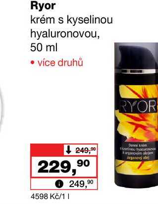Ryor krém s kyselinou hyaluronovou, 50 ml Barvy a laky drogerie 