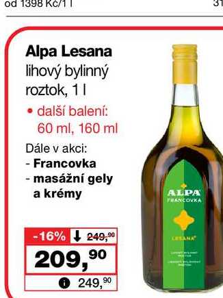 Alpa Lesana lihový bylinný roztok, 1l Barvy a laky drogerie 