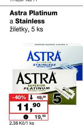 Astra Platinum a Stainless žiletky, 5 ks Barvy a laky drogerie 