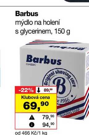 Barbus mýdlo na holení s glycerinem, 150 g Barvy a laky drogerie 