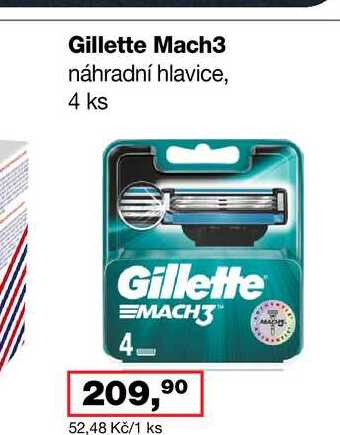 Gillette Mach3 náhradní hlavice, 4 ks Barvy a laky drogerie 