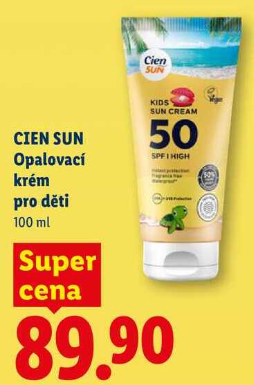 CIEN SUN Opalovací krém pro děti, 100 ml Lidl